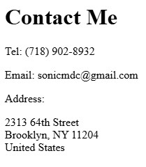 A standard contact page.
