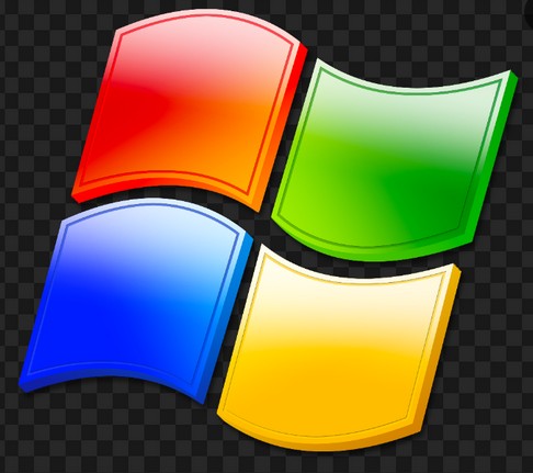 Microsoft Windows' logo, which is a blue rectangle with the word 'Windows' in white letters.
