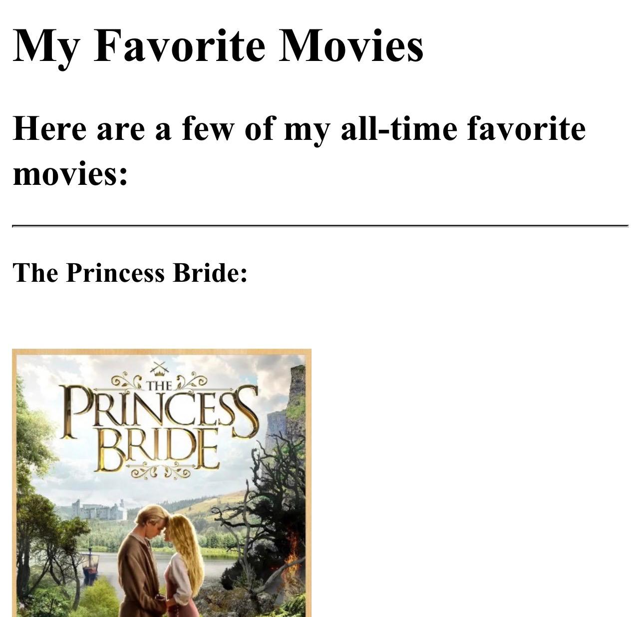 A site showing my favorite movies.